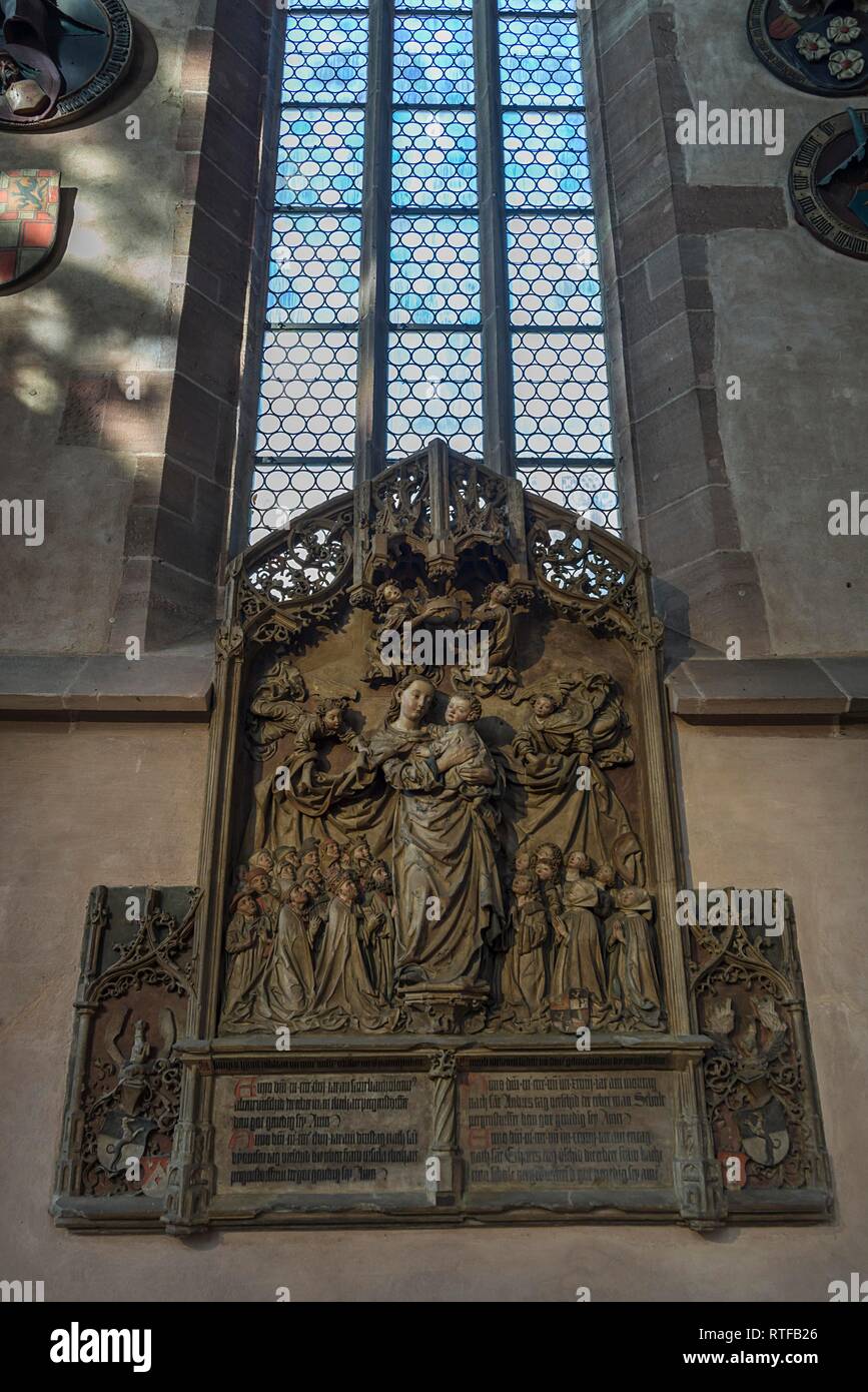 Pergenstorffer Epitaffio circa 1455 da Adam Kraft, Chiesa di Nostra Signora, Norimberga, Media Franconia, Baviera, Germania Foto Stock