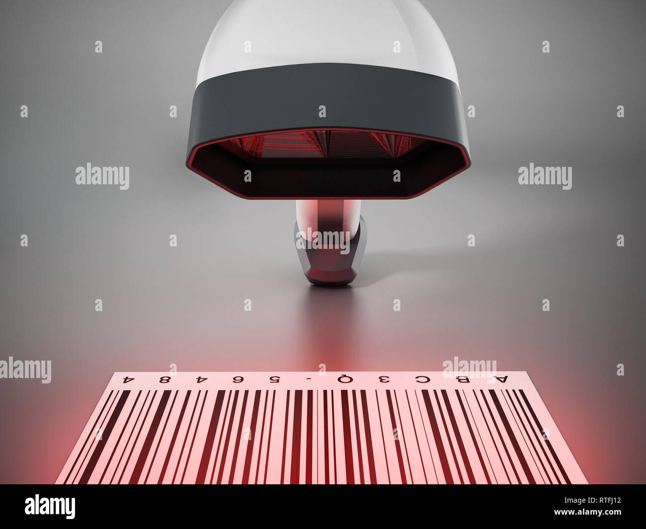Generico barcode scanner esegue la scansione di un codice a barre.  3D'illustrazione Foto stock - Alamy