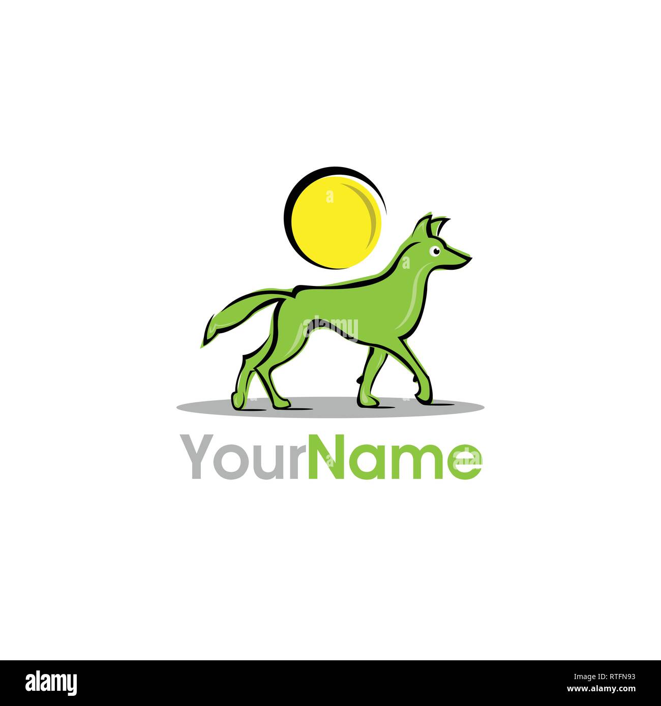 Il logo del cane illustrazione vettoriale . Colorate e luminose Illustrazione Vettoriale