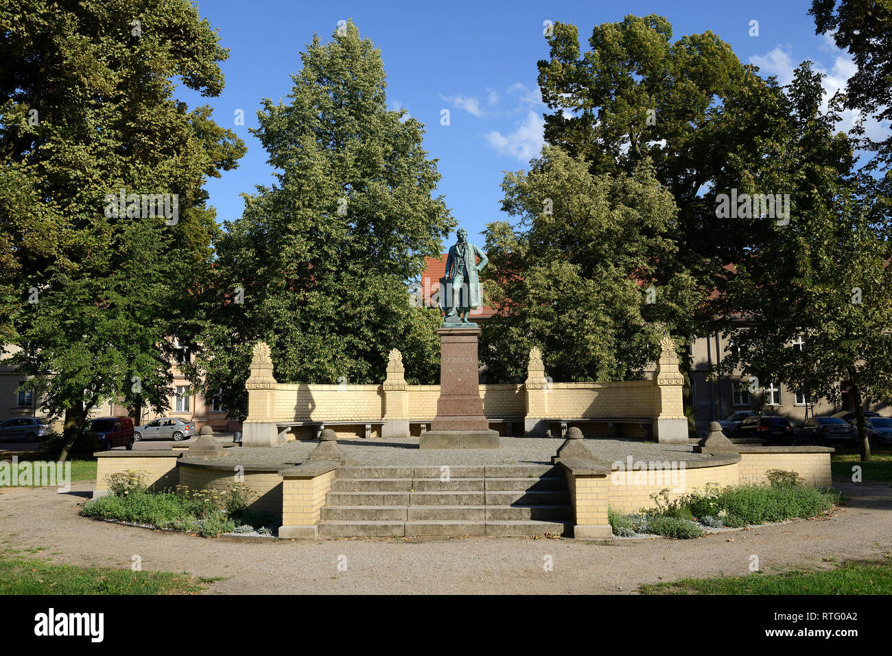 Un monumento di Karl Friedrich Schinkel, Neuruppin, Brandeburgo, Germania, Europa Foto Stock