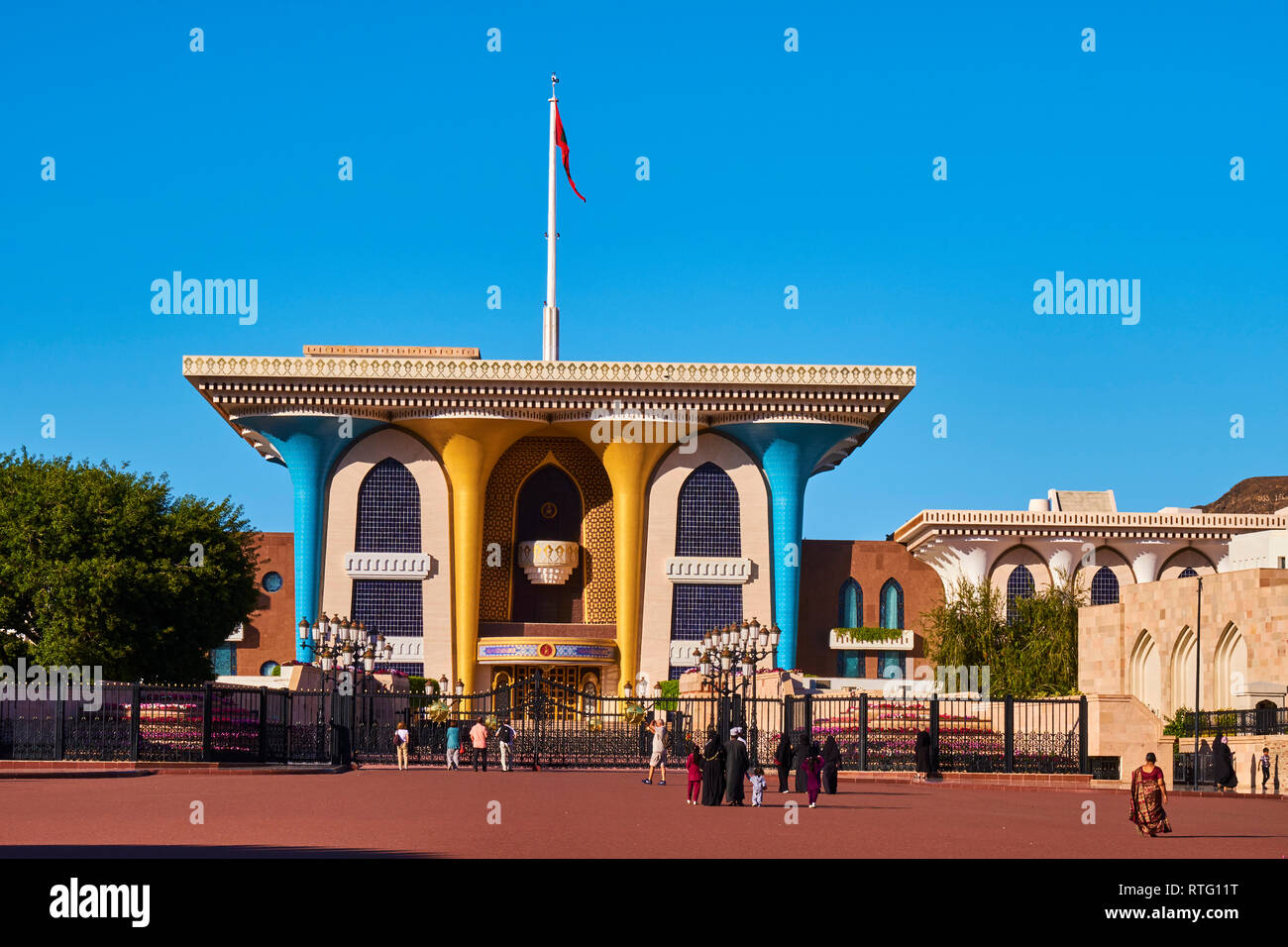 Sultanat di Oman, Moscato, Al Alam Palazzo del Sultano Qaboos Foto Stock