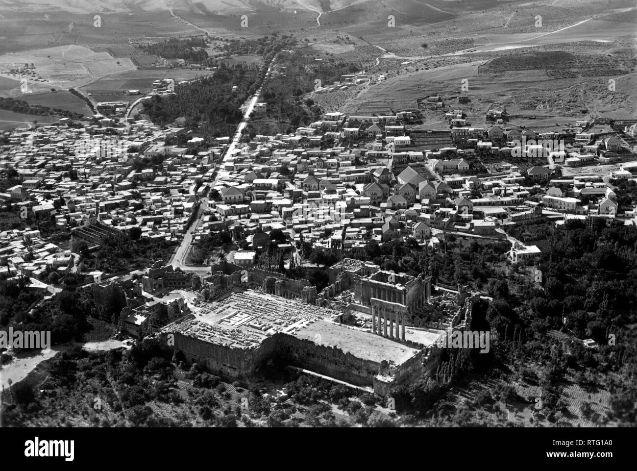 Medio Oriente, Libano, sito archeologico di Baalbek, 1954 Foto Stock