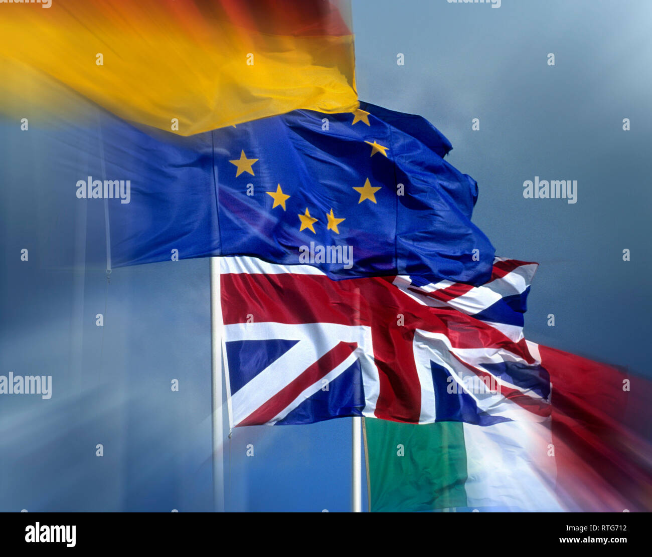 Bandiere europee Foto Stock