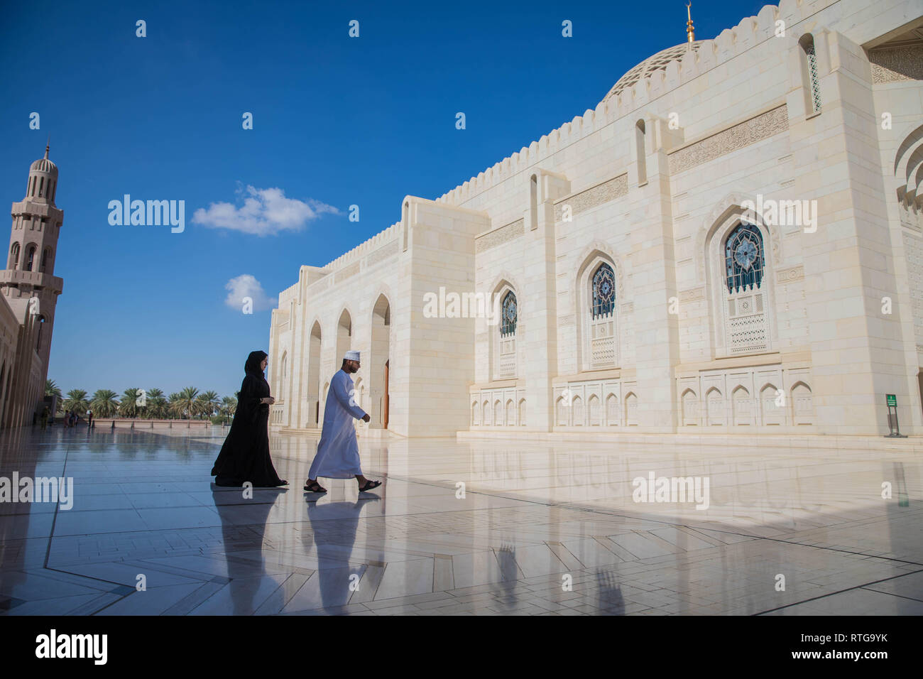 Sultan Qaboos Grande Moschea, Muscat Oman Foto Stock