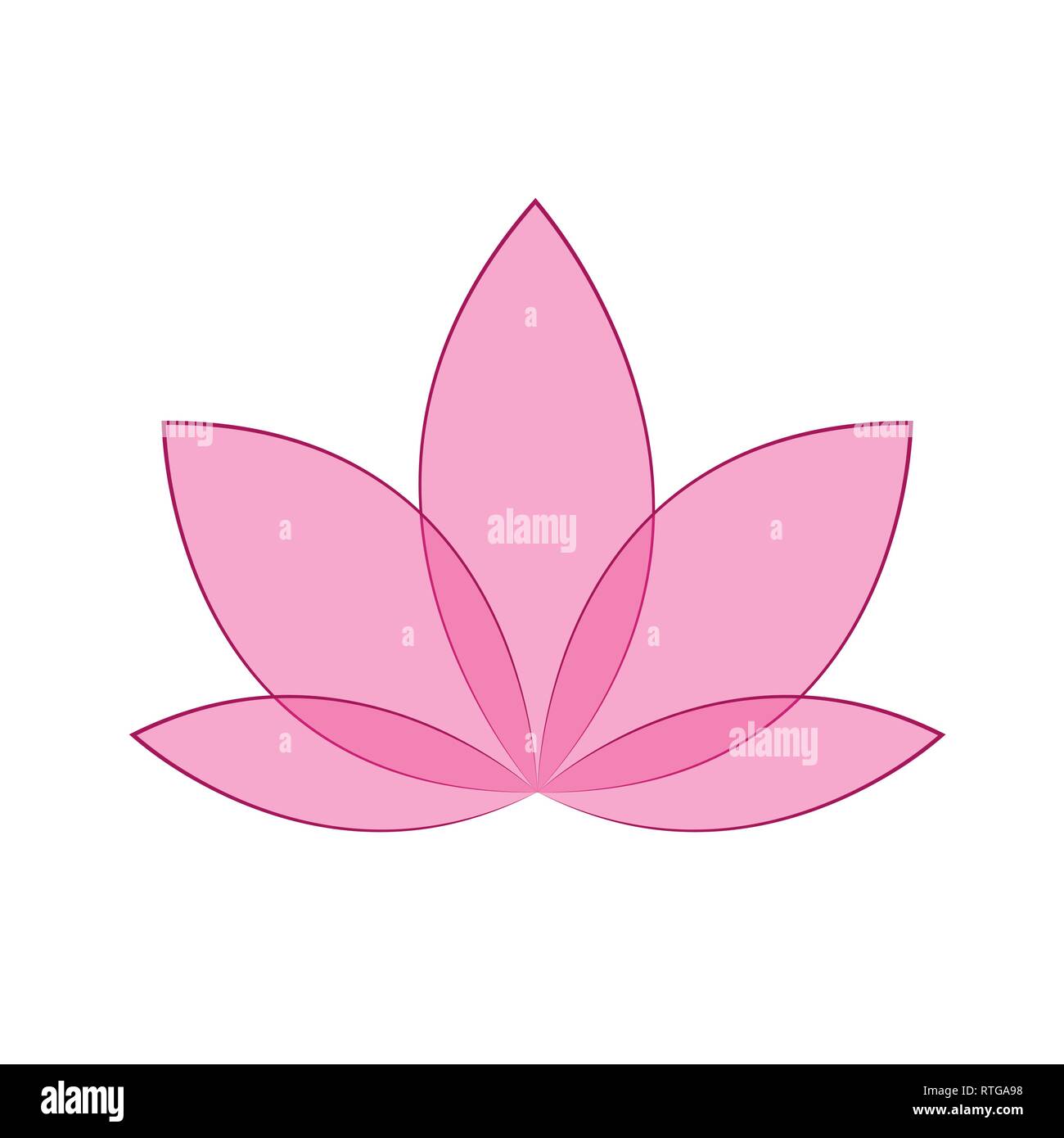 Rosa fiore di loto isolati su sfondo bianco illustrazione vettoriale EPS10 Illustrazione Vettoriale