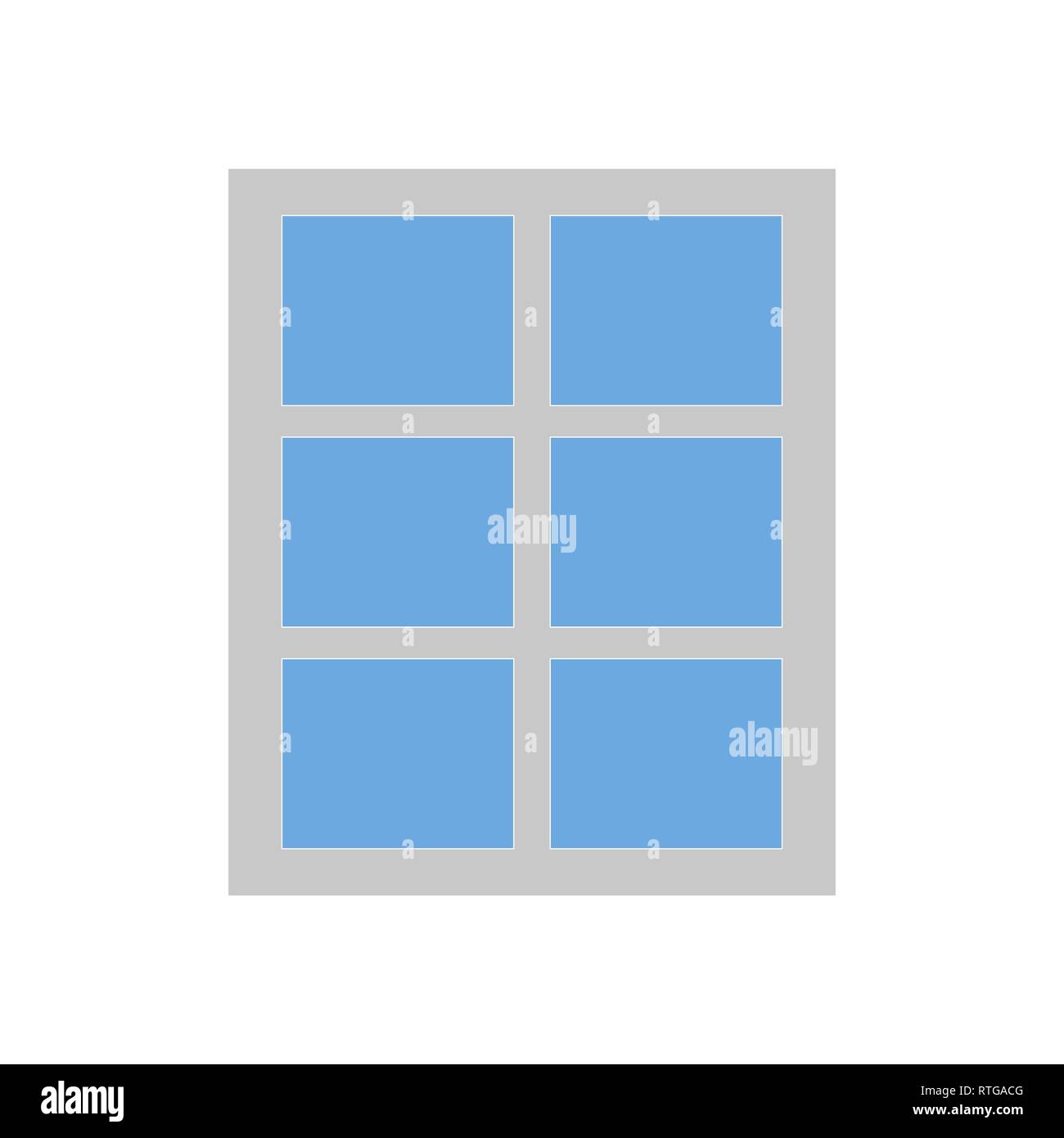 Semplice icona finestra isolati su sfondo bianco Illustrazione Vettoriale