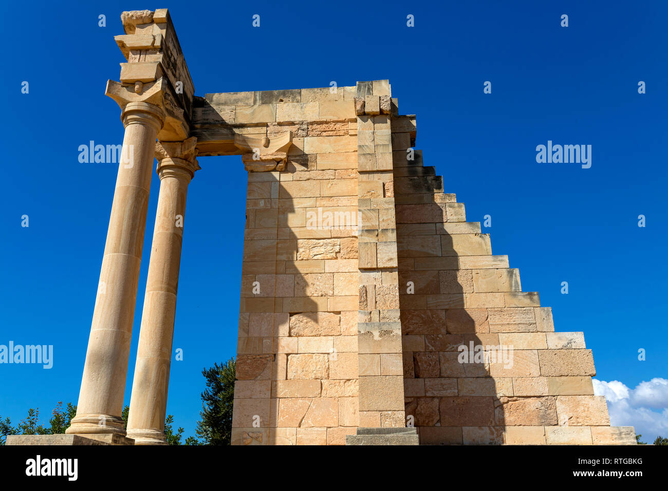 Tempio di Apollo Hylates, antica città greca Kourion, vicino a Limassol, Cipro Foto Stock