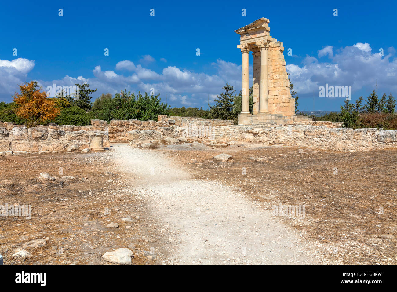 Tempio di Apollo Hylates, antica città greca Kourion, vicino a Limassol, Cipro Foto Stock