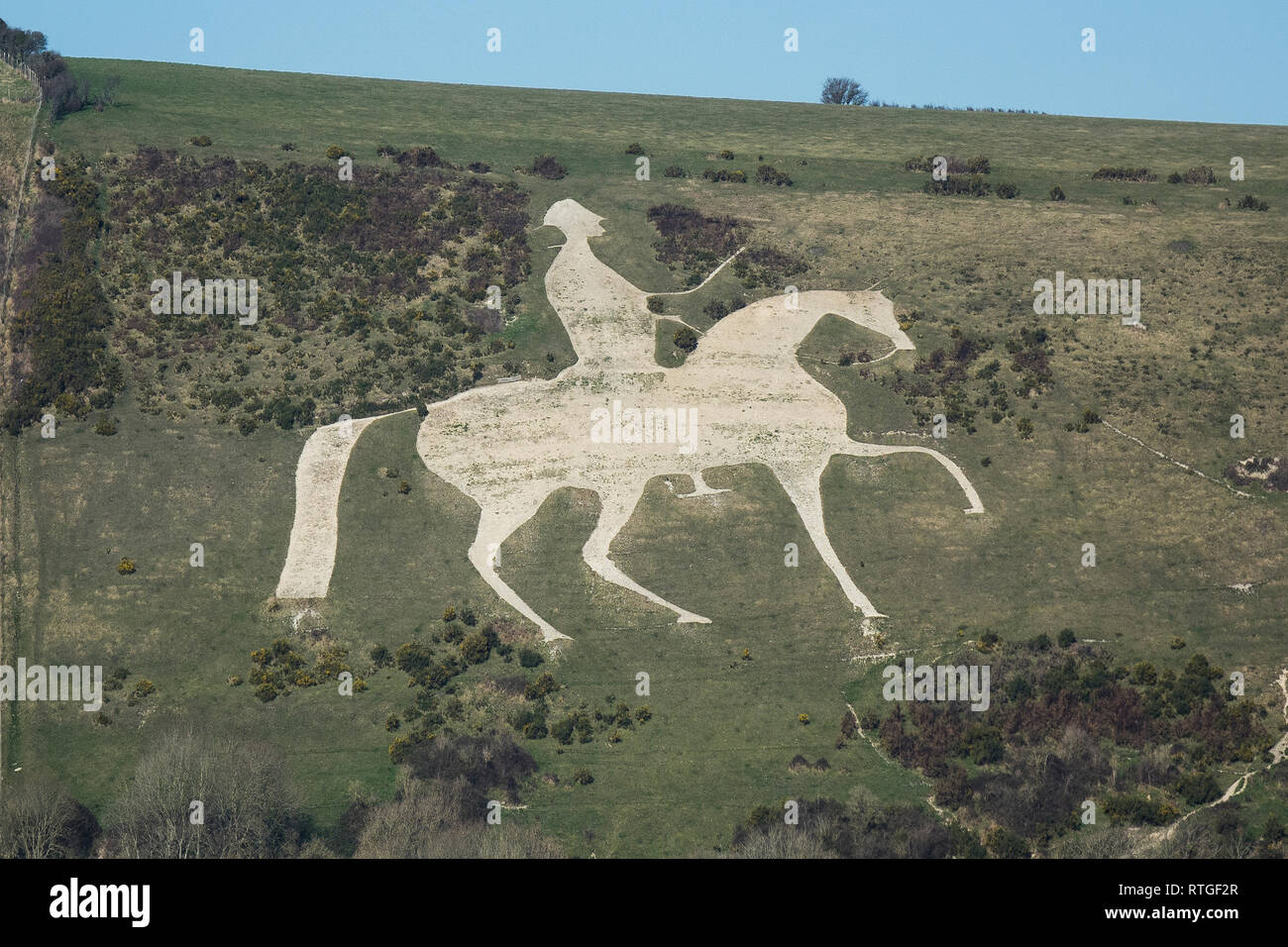 Inghilterra, Dorset, Osmington White Horse Foto Stock