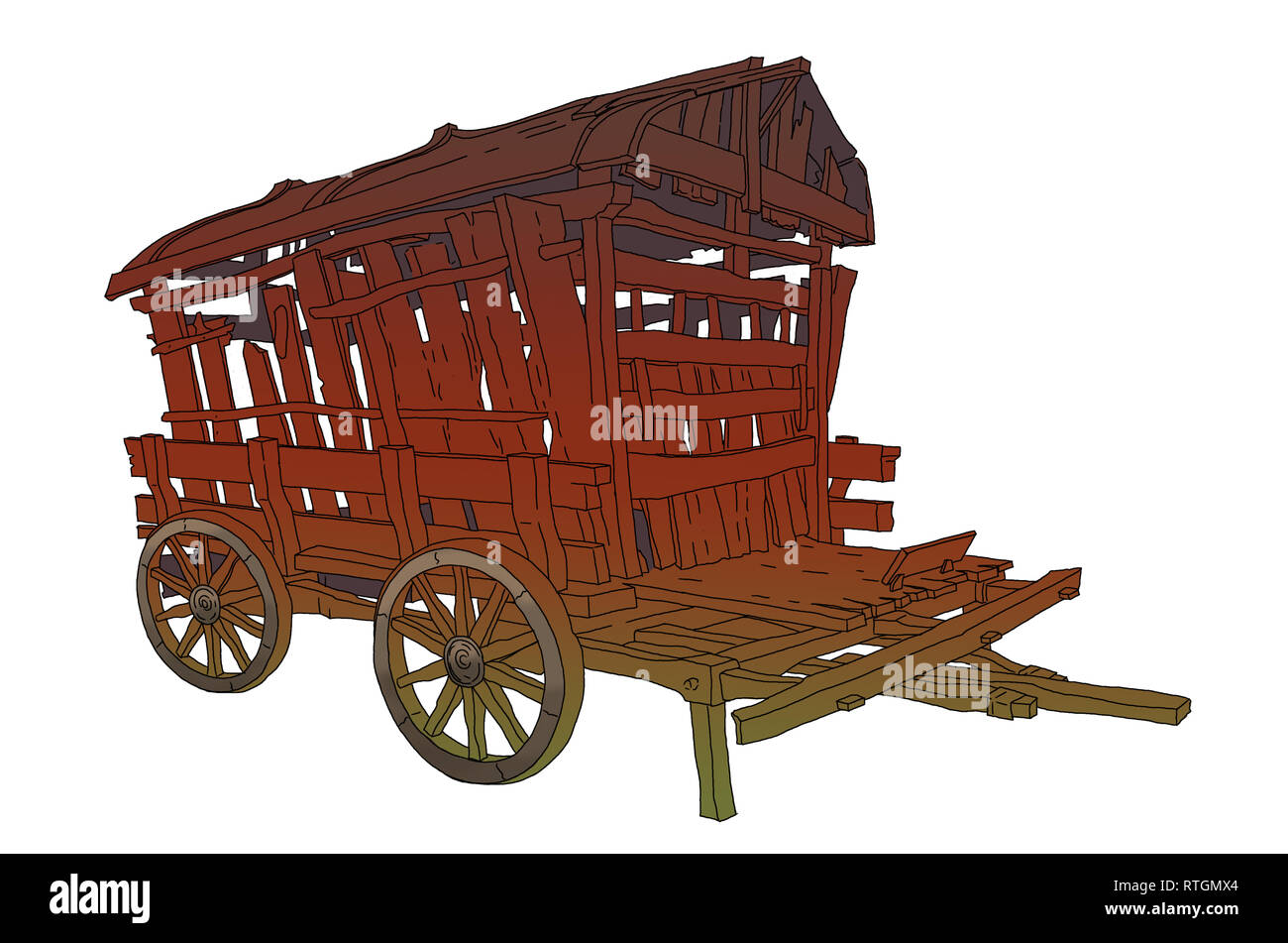 Cavallo medievale carrello trasporto Foto Stock