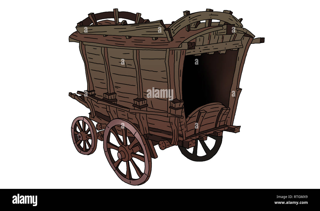 Cavallo medievale carrello trasporto Foto Stock