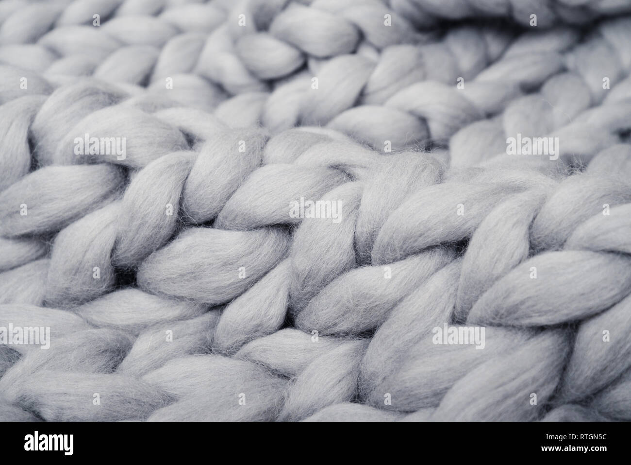 Maglia grigia coperta da lana merinos closeup Foto Stock