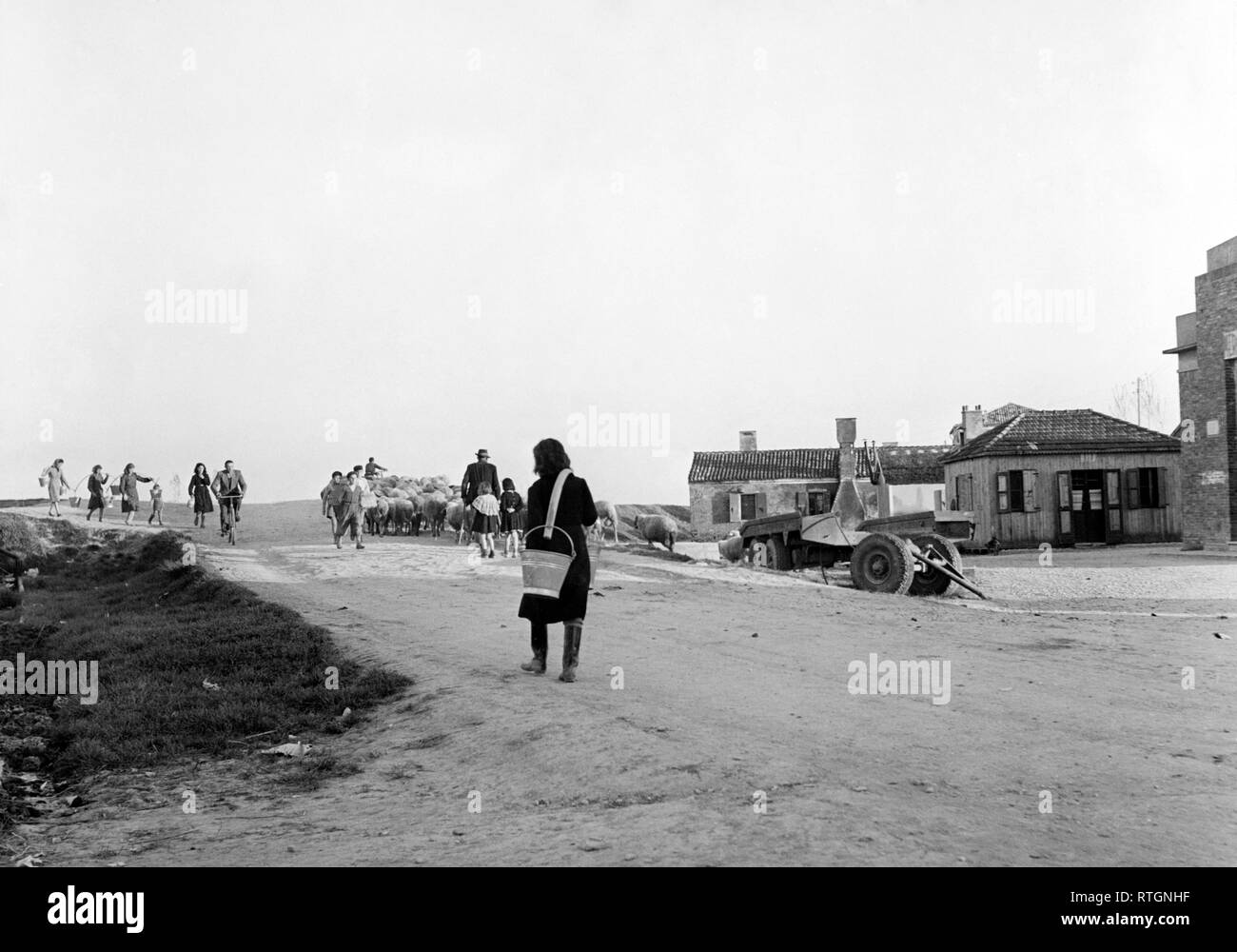 L'Italia, veneto, scene di vita nel Polesine, 1964 Foto Stock