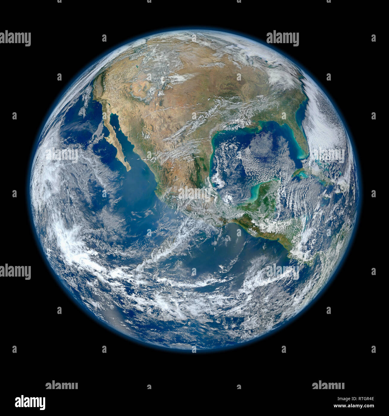 Il blu Terra dallo spazio Foto Stock