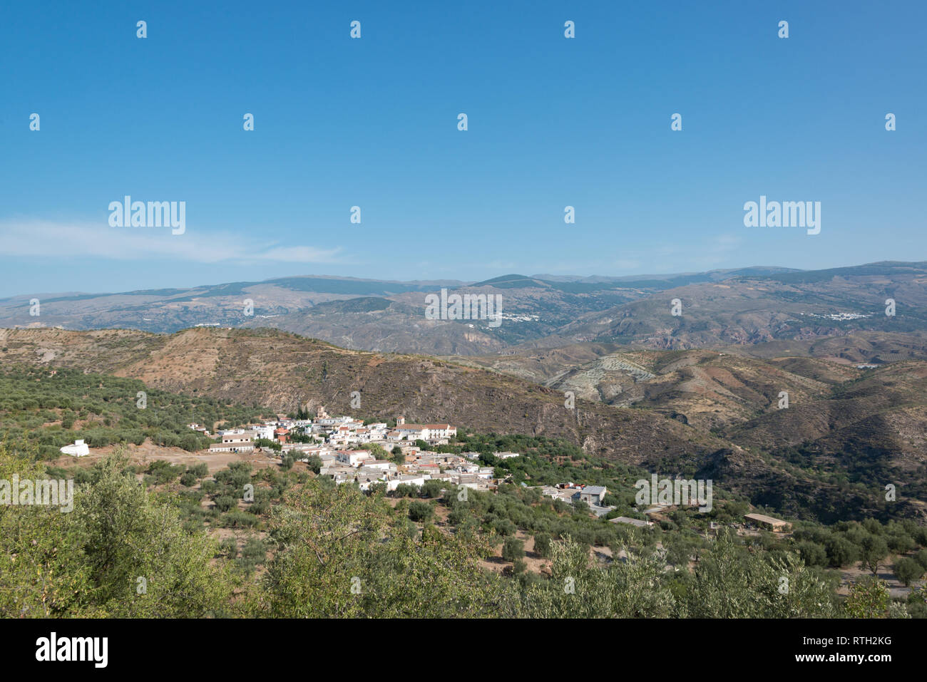 La città di Jorairatar nelle montagne Alpujarras di Andalusia, Spagna Foto Stock