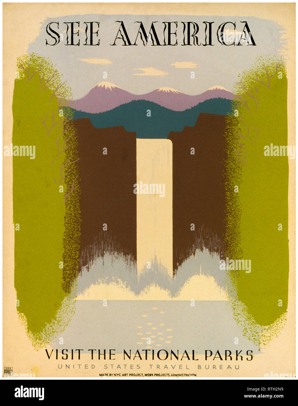 Vedere America, visitare i parchi nazionali, vintage travel poster, 1936-1940 Foto Stock