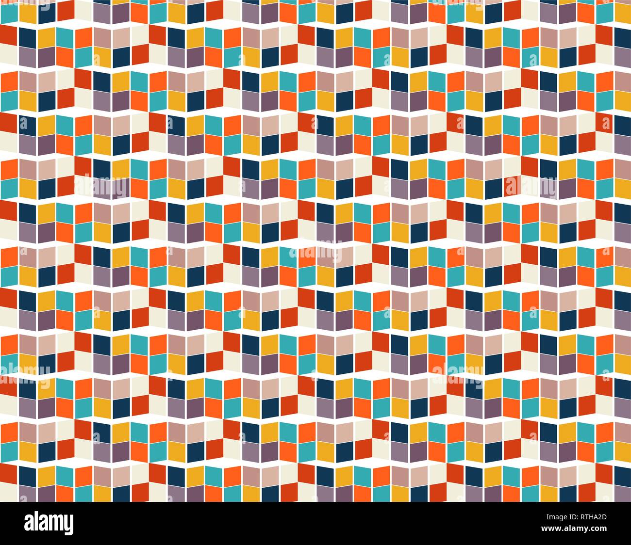 Colore Modello di piastrella con molti quadratini colorati Illustrazione Vettoriale