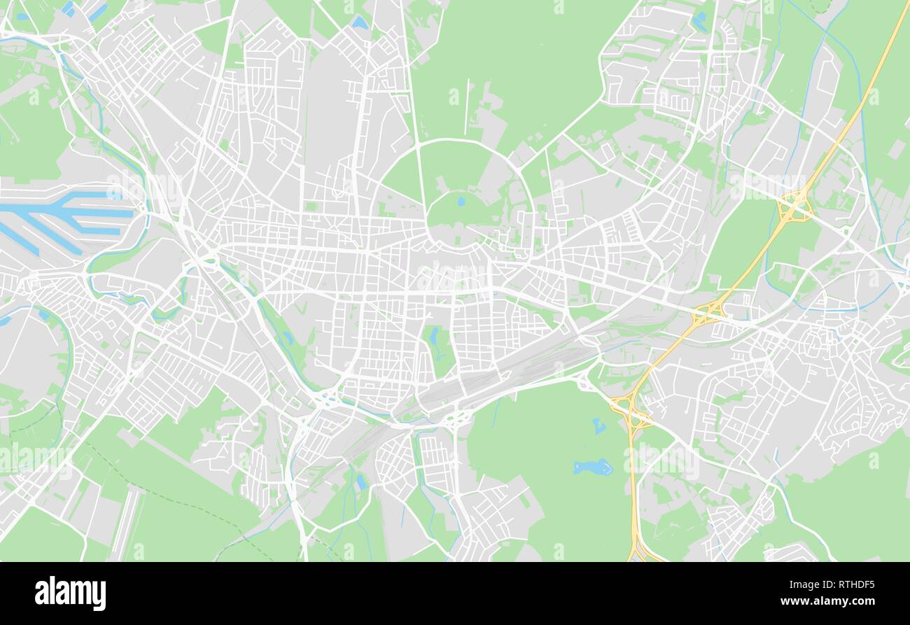 Karlsruhe, Germania stampabile cartina stradale in stile classico con colori di tutte le autostrade, strade e ferrovie. Utilizzare questa mappa per qualsiasi tipo di apparecchiatura digitale Illustrazione Vettoriale
