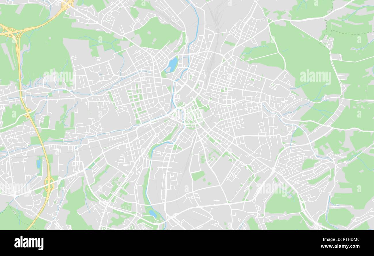 Chemnitz, Germania stampabile cartina stradale in stile classico con colori di tutte le autostrade, strade e ferrovie. Utilizzare questa mappa per qualsiasi tipo di digitale i Illustrazione Vettoriale