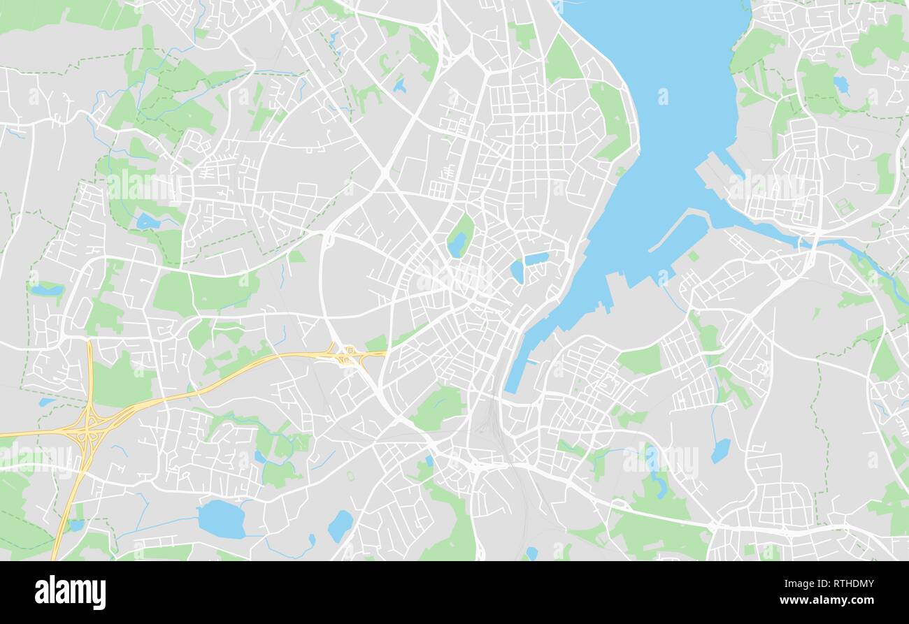 Kiel, Germania stampabile cartina stradale in stile classico con colori di tutte le autostrade, strade e ferrovie. Utilizzare questa mappa per qualsiasi tipo di informazioni digitali Illustrazione Vettoriale