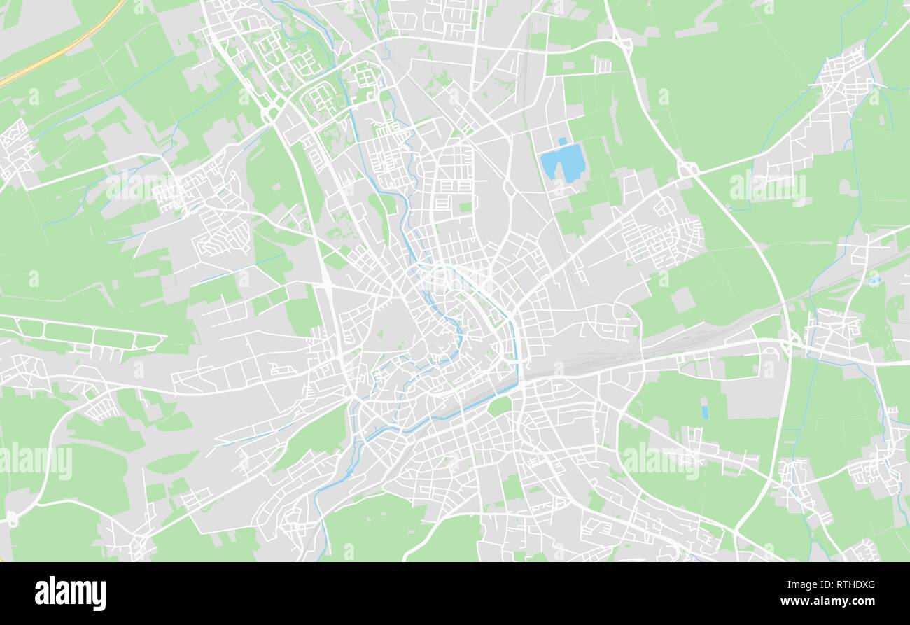 Erfurt, Germania stampabile cartina stradale in stile classico con colori di tutte le autostrade, strade e ferrovie. Utilizzare questa mappa per qualsiasi tipo di apparecchiatura digitale inf Illustrazione Vettoriale
