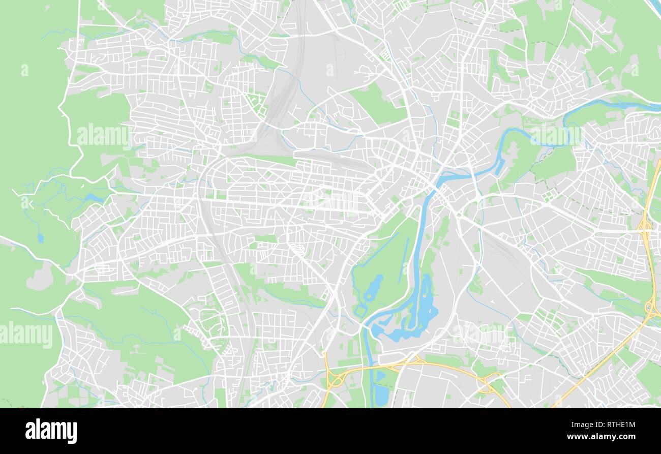 Kassel, Germania stampabile cartina stradale in stile classico con colori di tutte le autostrade, strade e ferrovie. Utilizzare questa mappa per qualsiasi tipo di apparecchiatura digitale inf Illustrazione Vettoriale
