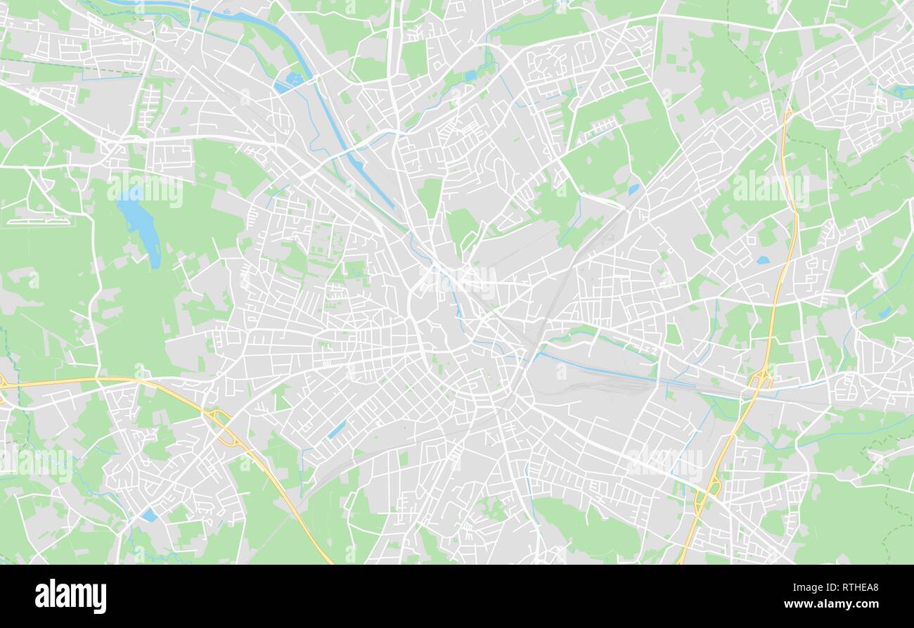 Osnabruck, Germania stampabile cartina stradale in stile classico con colori di tutte le autostrade, strade e ferrovie. Utilizzare questa mappa per qualsiasi tipo di apparecchiatura digitale Illustrazione Vettoriale