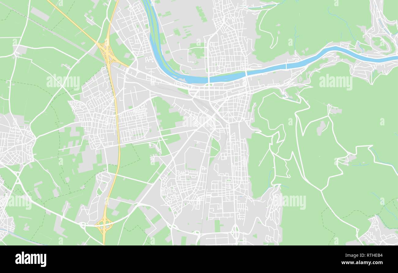 Heidelberg, Germania stampabile cartina stradale in stile classico con colori di tutte le autostrade, strade e ferrovie. Utilizzare questa mappa per qualsiasi tipo di apparecchiatura digitale Illustrazione Vettoriale