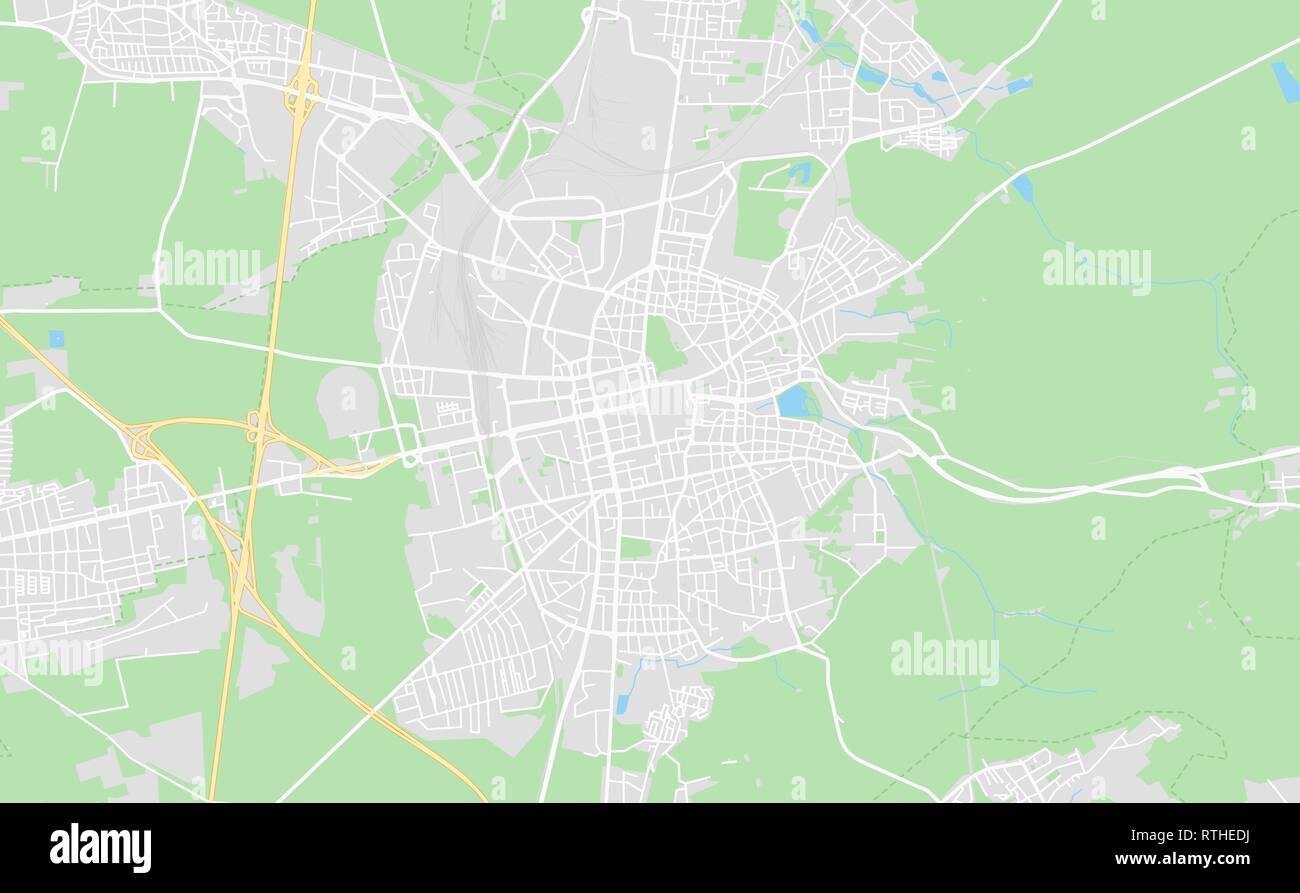 Darmstadt, Germania stampabile cartina stradale in stile classico con colori di tutte le autostrade, strade e ferrovie. Utilizzare questa mappa per qualsiasi tipo di apparecchiatura digitale Illustrazione Vettoriale