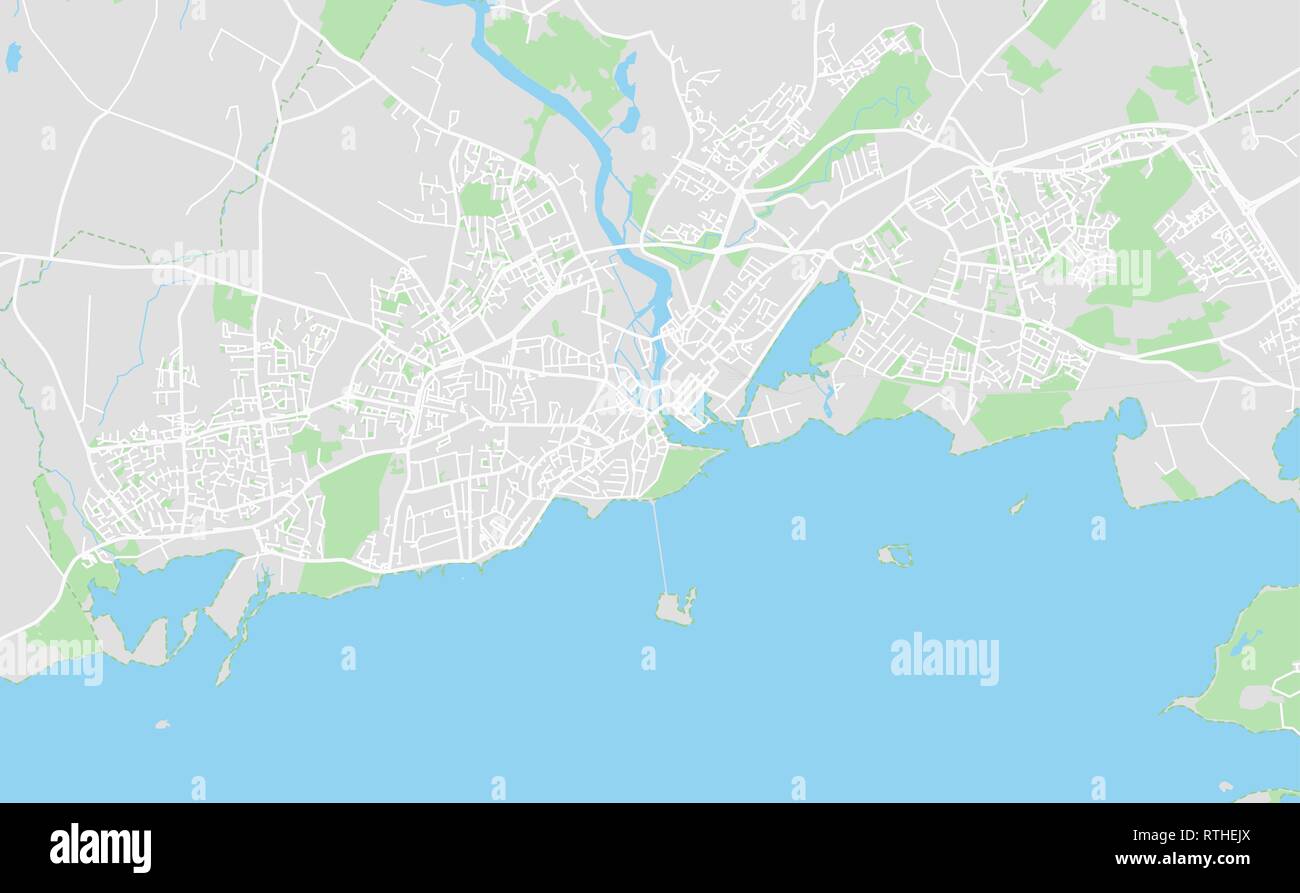 Galway, Irlanda downtown mappa stradale in stile classico con colori di tutte le autostrade, strade e ferrovie. Illustrazione Vettoriale