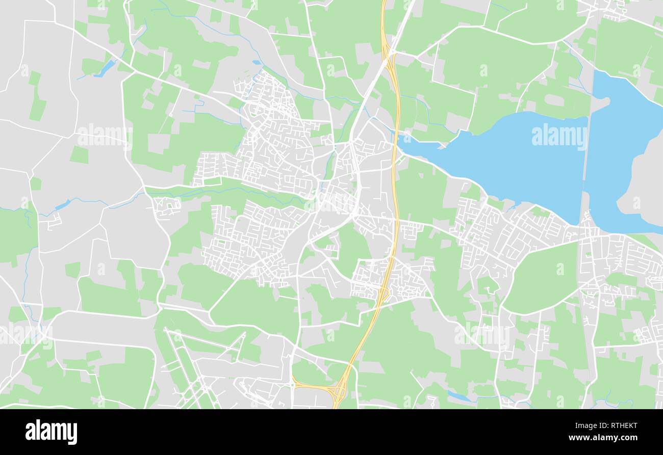 Spade, Irlanda downtown mappa stradale in stile classico con colori di tutte le autostrade, strade e ferrovie. Illustrazione Vettoriale