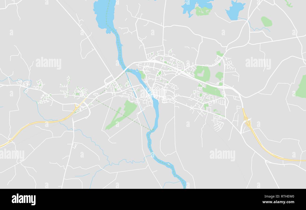 Cesano Boscone, Italia downtown mappa stradale in stile classico con colori di tutte le autostrade, strade e ferrovie. Illustrazione Vettoriale