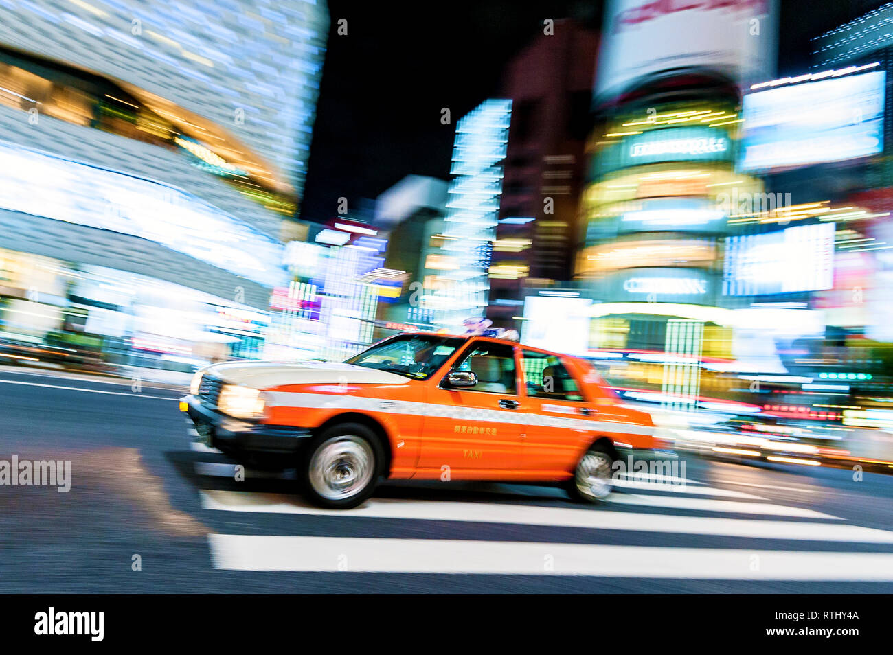 Taxi Tokyo Ginza attraversando il Giappone Foto Stock