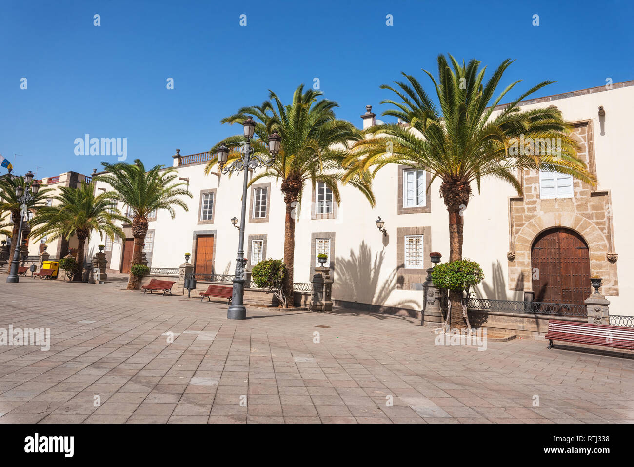 Las Palmas de Gran Canaria, Spagna. Paesaggio urbano, case coloniali in Vegueta . Foto Stock