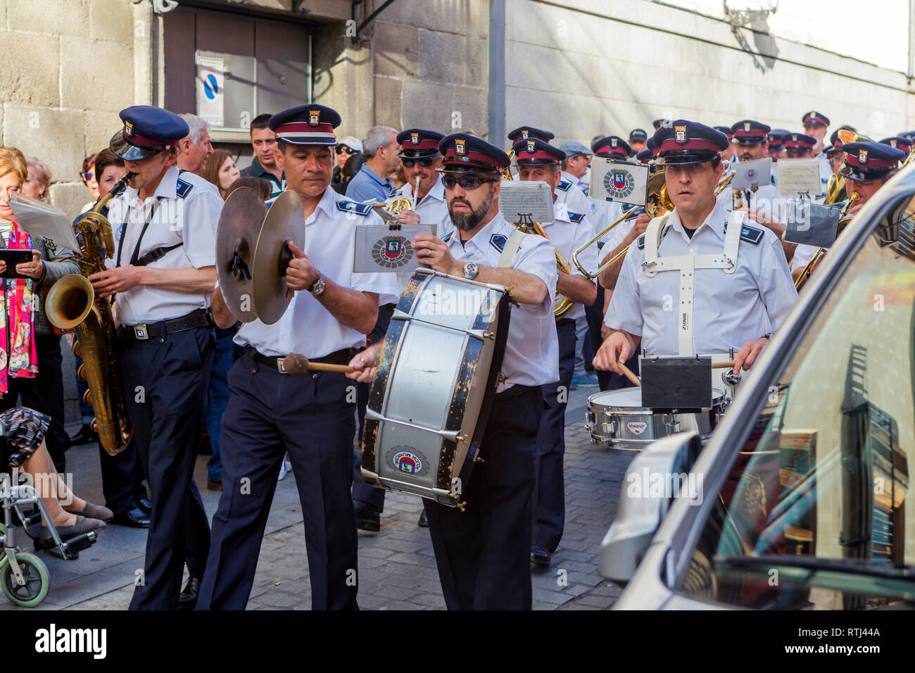 Processione religiosa per la festa di San Isidro, 15 maggio, Madrid, Spagna Foto Stock