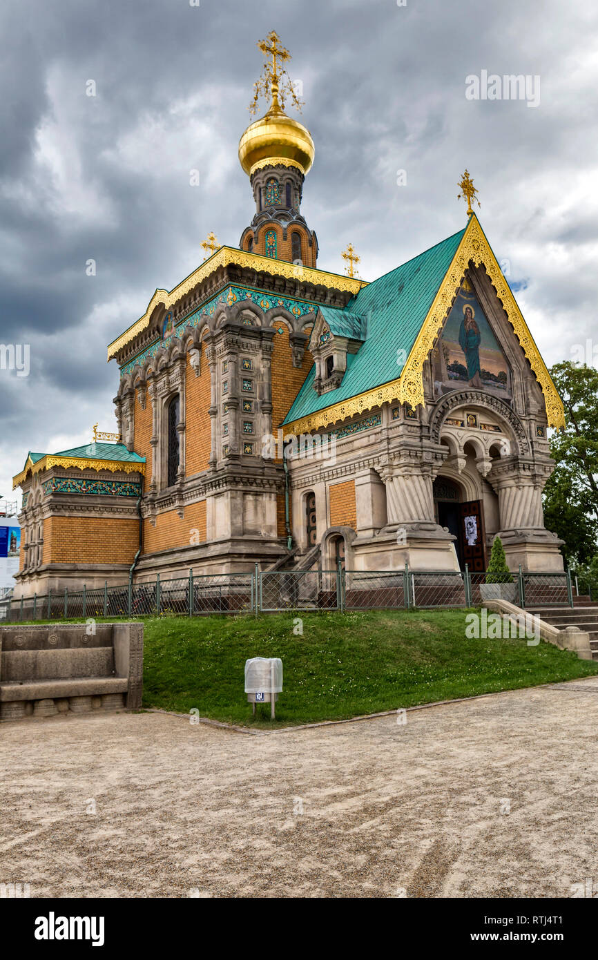 La cappella russa (1899), Mathildenhohe, Darmstadt, Hesse, Germania Foto Stock