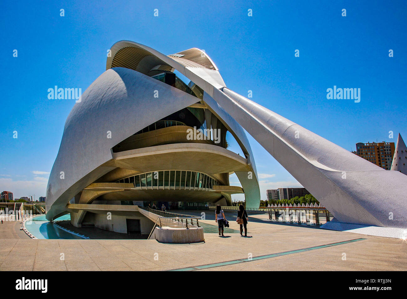 Spagna Valencia Città delle Arti e delle scienze la scienza - Palazzo della arti della Regina Sofia Foto Stock