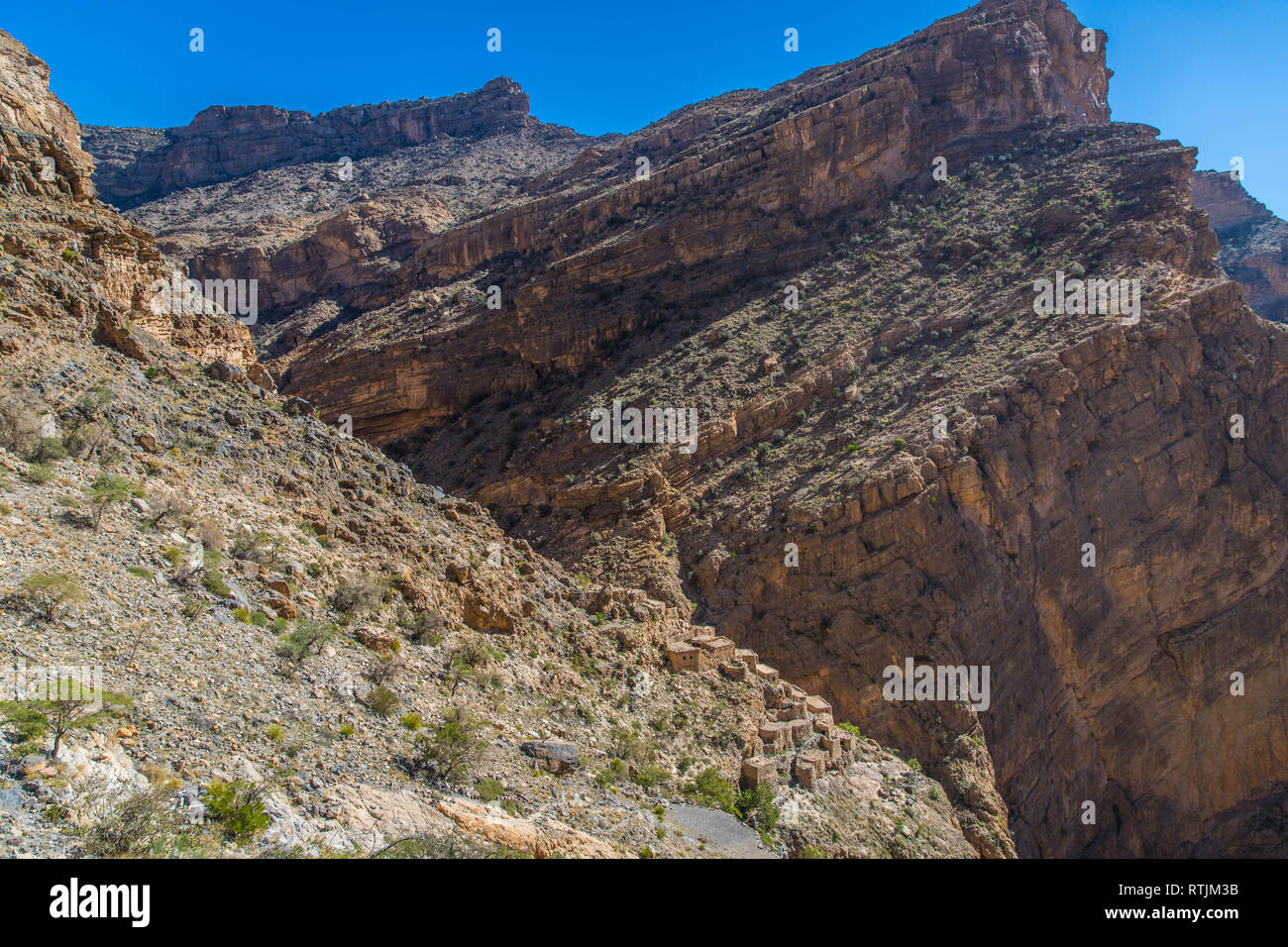 Jebel Akhdar, Al montagne Hajar, Oman Foto Stock