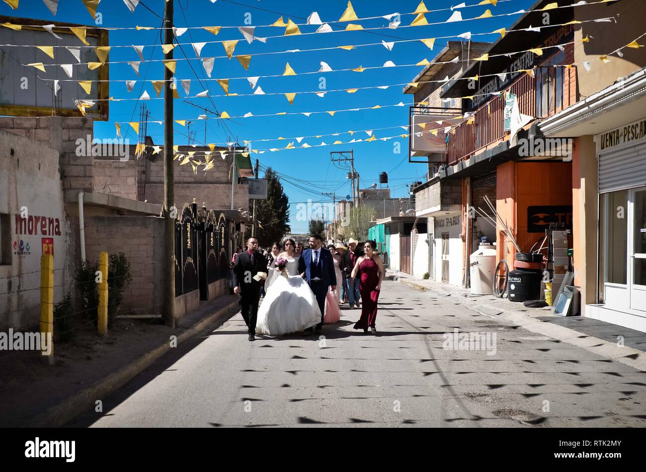 1 marzo 2019 - 01 Marzo 2019. San Jose de Lourdes, San Luis Potosi, Zcacatecas. Matrimonio nella comunità di San José de Lourdes, San Luis Potosi, Zacatecas. Il giovane Leslie Meléndres AviÃ±une Gonzalo Barrios Esparza.foto: OMAR LOPEZ (credito Immagine: © Omar LopezZUMA filo) Foto Stock