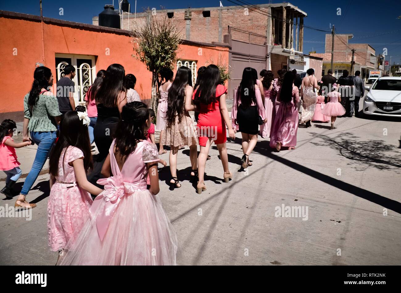 1 marzo 2019 - 01 Marzo 2019. San Jose de Lourdes, San Luis Potosi, Zcacatecas. Matrimonio nella comunità di San José de Lourdes, San Luis Potosi, Zacatecas. Il giovane Leslie Meléndres AviÃ±une Gonzalo Barrios Esparza.foto: OMAR LOPEZ (credito Immagine: © Omar LopezZUMA filo) Foto Stock