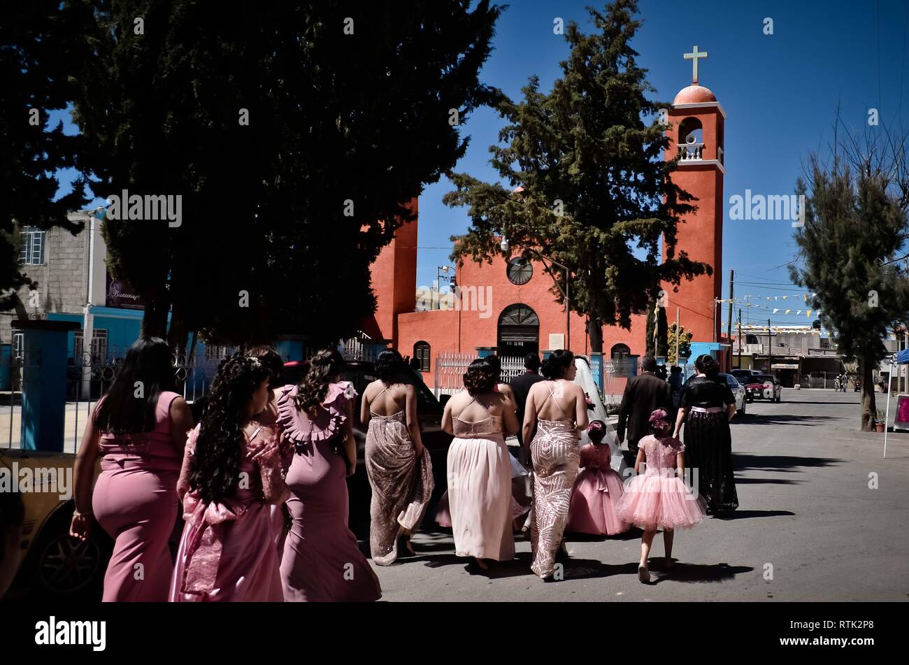 1 marzo 2019 - 01 Marzo 2019. San Jose de Lourdes, San Luis Potosi, Zcacatecas. Matrimonio nella comunità di San José de Lourdes, San Luis Potosi, Zacatecas. Il giovane Leslie Meléndres AviÃ±une Gonzalo Barrios Esparza.foto: OMAR LOPEZ (credito Immagine: © Omar LopezZUMA filo) Foto Stock