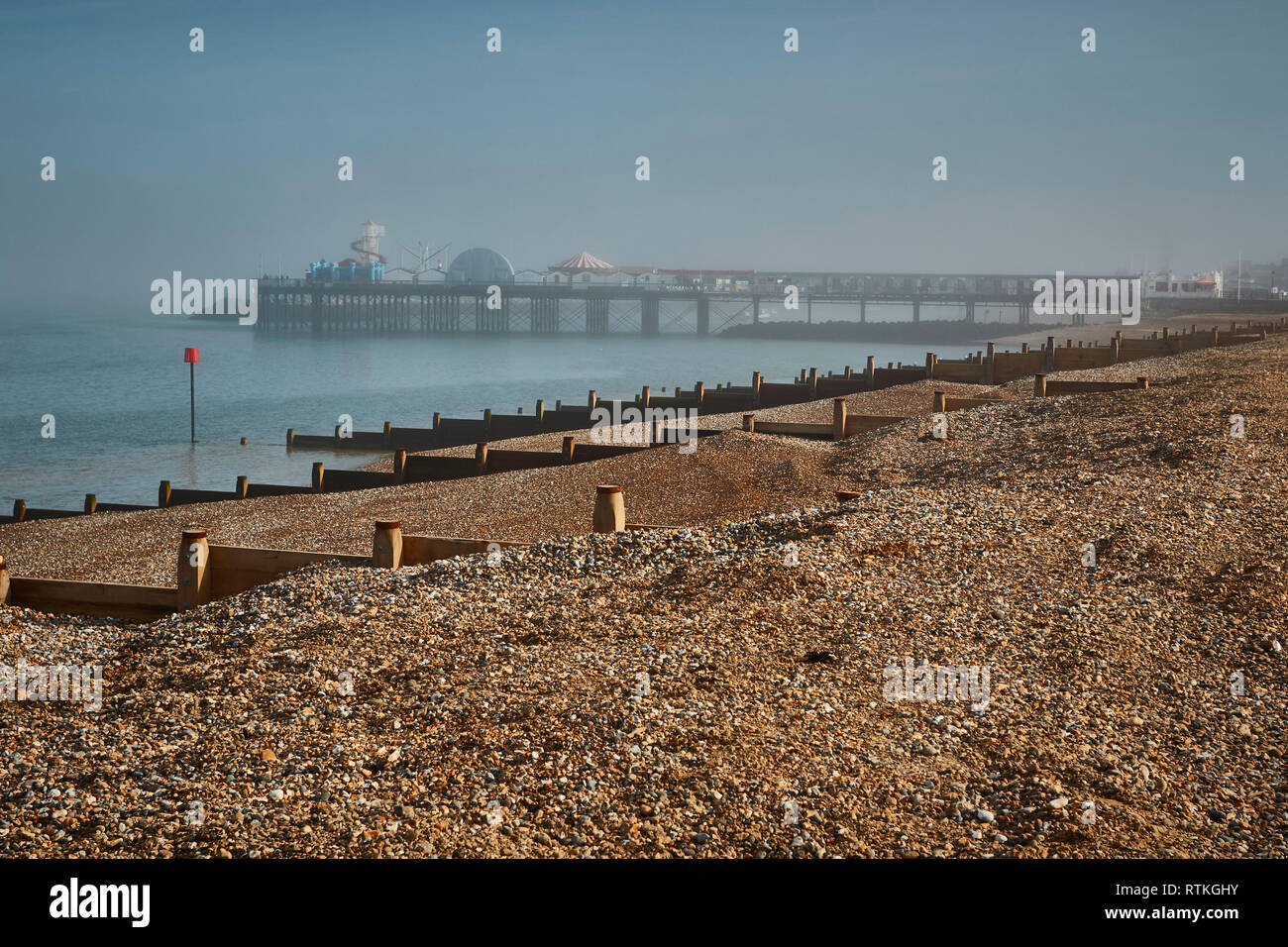 Herne Bay pier posizione di vacanza, Kent, England, Regno Unito, Europa Foto Stock