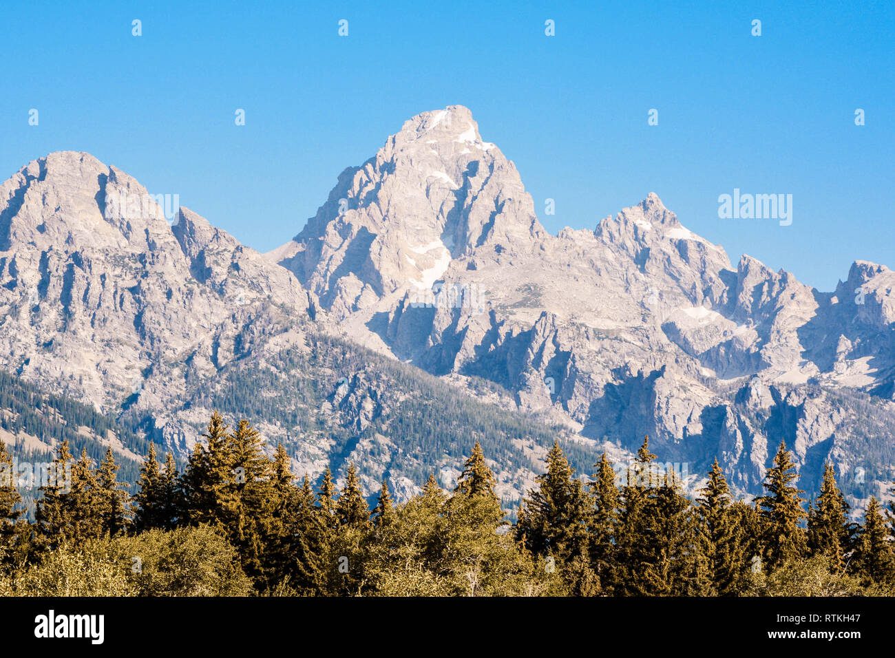 La gamma della montagna, Grand Tetons, Jackson Hole, Wyoming negli Stati Uniti. Foto Stock