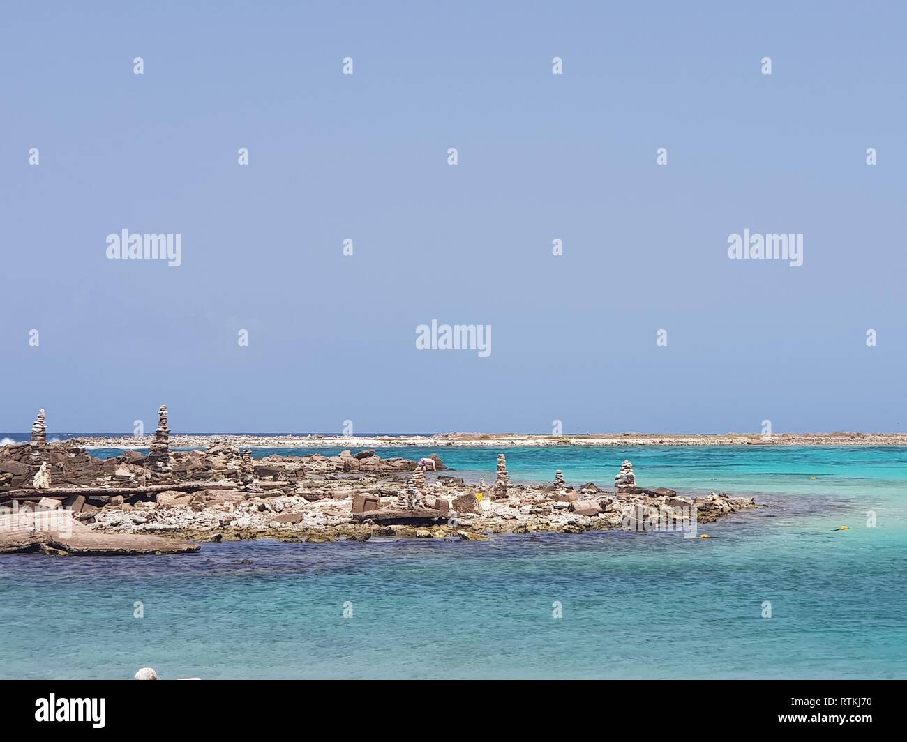 Vista spettacolare del baby beach di Aruba Foto Stock