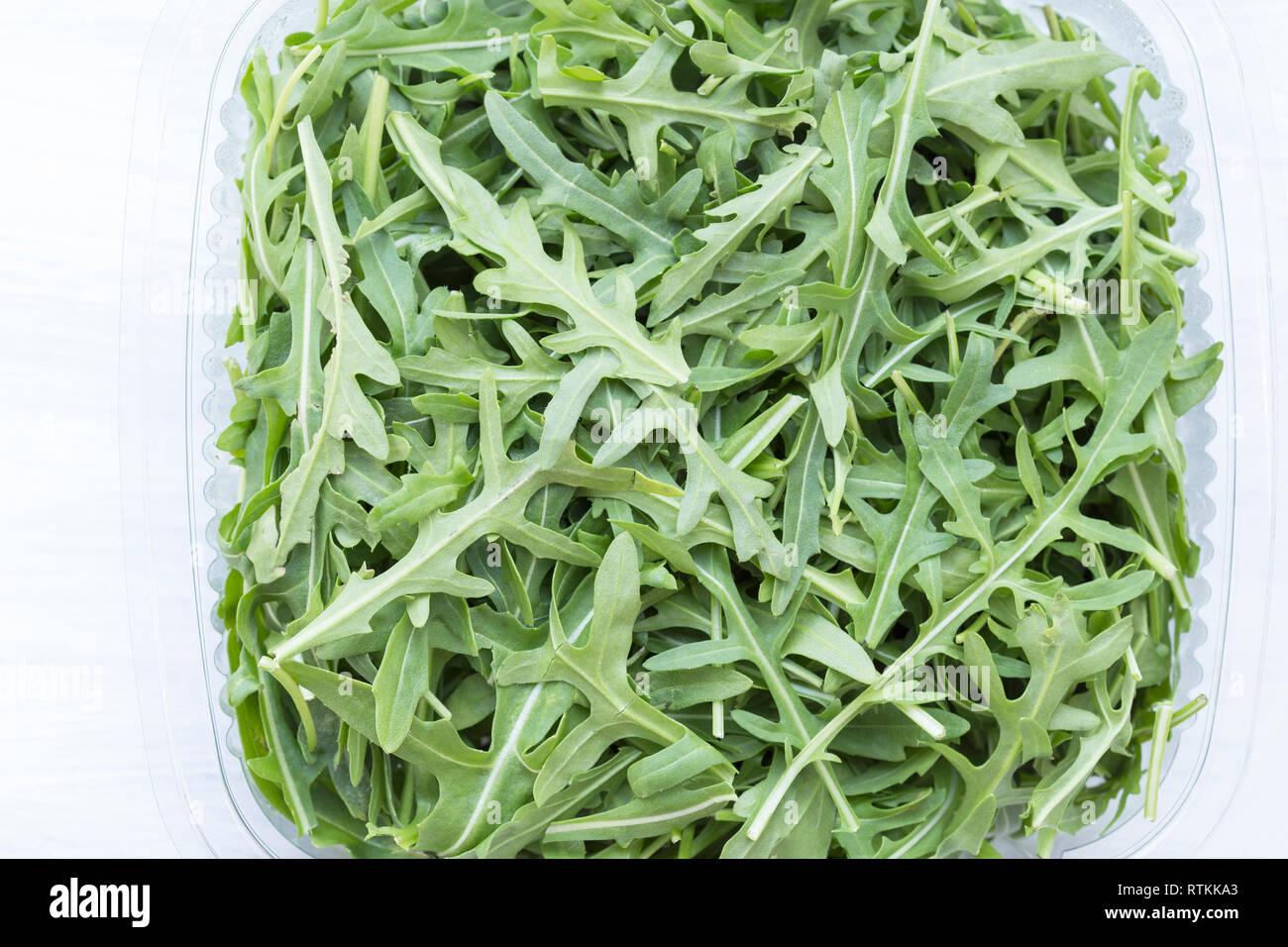 Pacchetto di rucola fresca Foto Stock