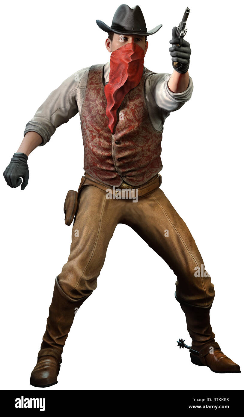 Cowboy 3D illustrazione Foto Stock