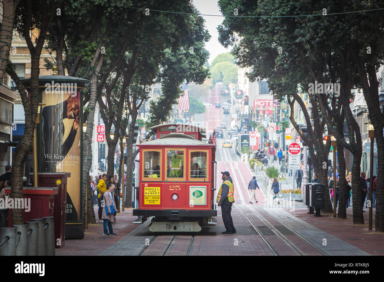 San Francisco in legno automobili di strada Foto Stock