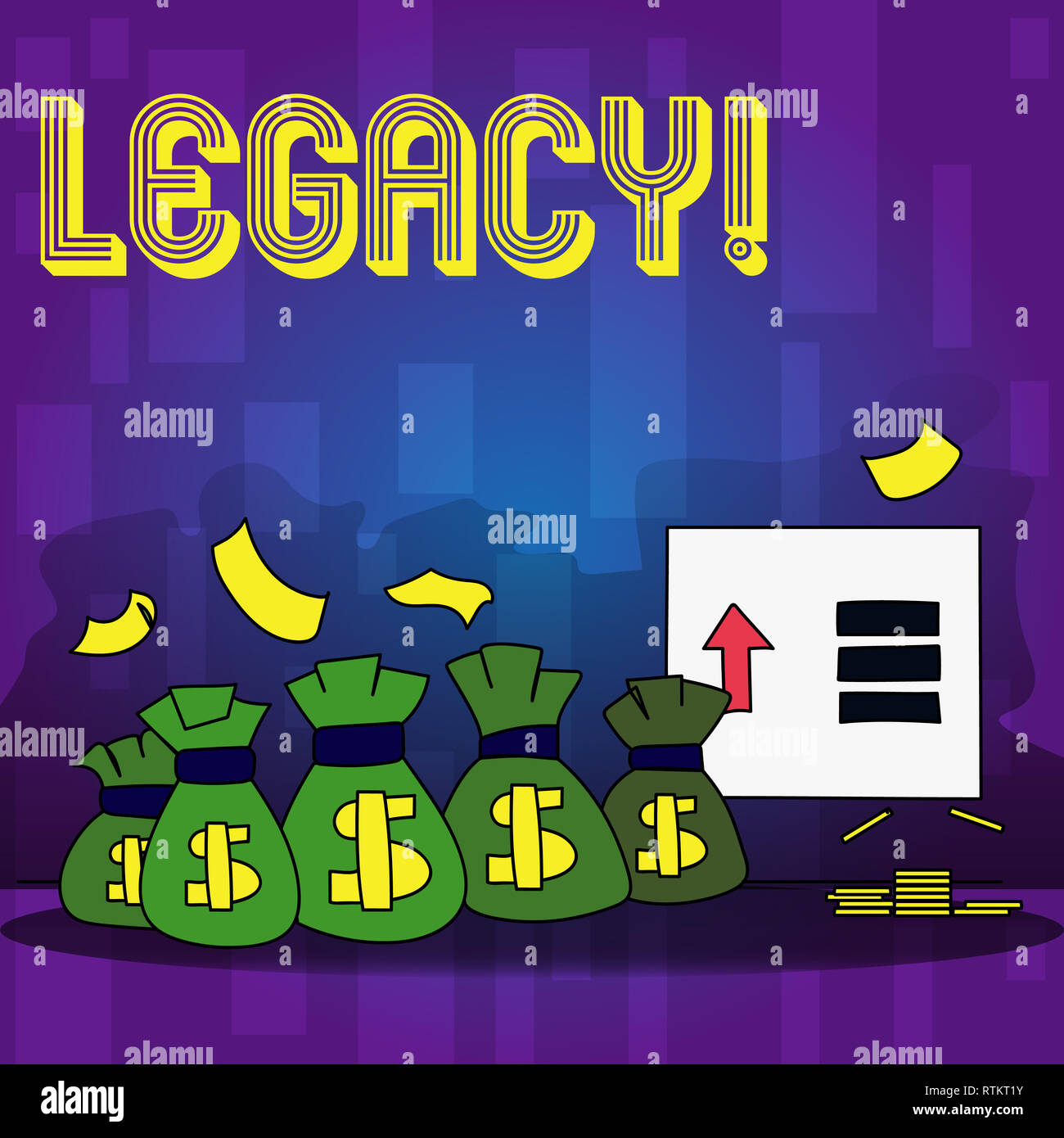 La grafia la scrittura di testo Legacy. Concetto significato trasmesso ricevuto da un antenato denaro proprietà fornite da saranno Foto Stock