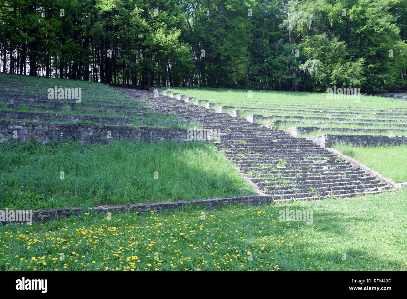 Anfiteatro sul Sant'Anna Mount. Antico tedesco (nazi) anfiteatro in Polonia. Foto Stock