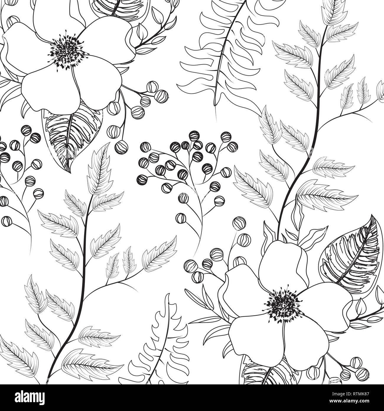 Floral background a molla Illustrazione Vettoriale